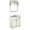 ASB-Woodline Зеркало для ванной Верона 65 бежевое патина золото, массив ясеня