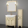 ASB-Woodline Зеркало для ванной Верона 75 бежевое патина золото, массив ясеня