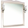 ASB-Woodline Зеркало для ванной Верона 90 бежевое патина золото, массив ясеня