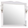 ASB-Woodline Зеркало для ванной Верона 90 белое патина золото, массив ясеня