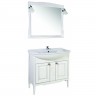 ASB-Woodline Зеркало для ванной Модена 85 белый, массив ясеня
