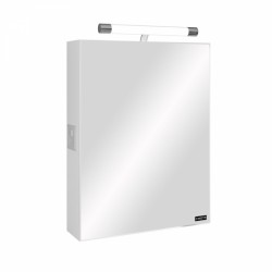 Зеркальный шкаф СанТа Стандарт (55 см) (белый) (со светильником)