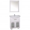 ASB-Woodline Мебель для ванной Бергамо 65 витраж, белая, массив ясеня
