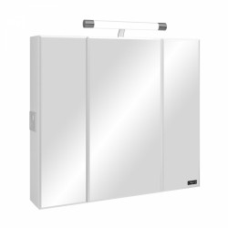 Зеркальный шкаф СанТа Стандарт (80 см) (белый) (со светильником)