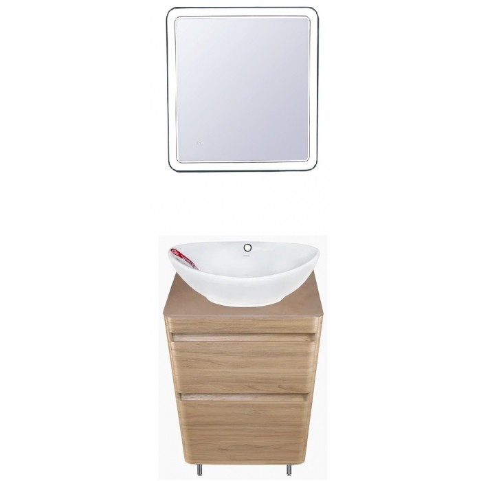 Style Line Мебель для ванной напольная Атлантика 60, ясень перламутр, столешница MI01