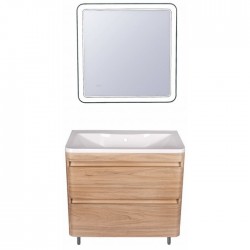 Style Line Мебель для ванной напольная Атлантика 80, Люкс ясень перламутр, PLUS