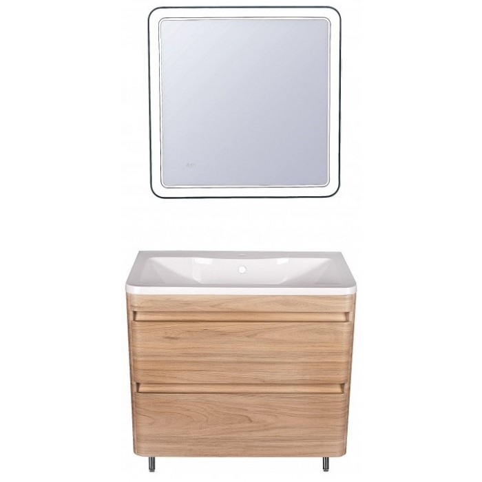 Style Line Мебель для ванной напольная Атлантика 80, Люкс ясень перламутр, PLUS