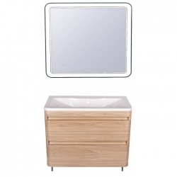 Style Line Мебель для ванной напольная Атлантика 90, Люкс ясень перламутр, PLUS