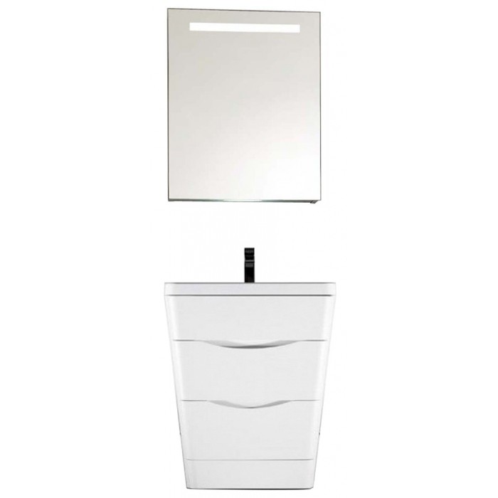 BelBagno Мебель для ванной PIRAMIDE 650 Bianco Frassinato, зеркало-шкаф