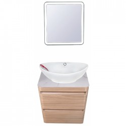 Style Line Мебель для ванной подвесная Атлантика 60, ясень перламутр, столешница ID01