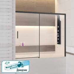 Шторка для ванной RGW Screens SC-45-B (34114517-14) 170х150 см, стекло прозрачное/профиль черный