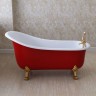 Акриловая ванна SSWW PM718A 170х80 Красная ножки и смеситель Хром