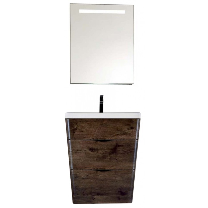BelBagno Мебель для ванной PIRAMIDE 650 Rovere Moro, зеркало-шкаф