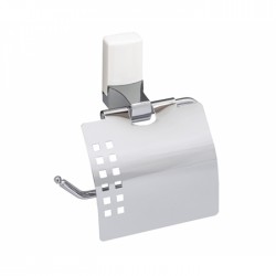 Держатель туалетной бумаги Wasserkraft Leine K-5000WHITE (K-5025WHITE) с крышкой, настенный