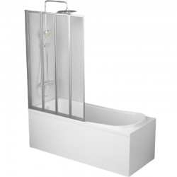 Комплект акриловой ванны со шторкой и душевой системой AM.PM Like 150x70 W80ASET-150AC без гидромассажа