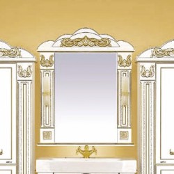 Misty Зеркало для ванной Барокко 80 белое патина