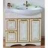 Sanflor Мебель для ванной Адель 82 L белая, патина золото