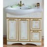 Sanflor Мебель для ванной Адель 82 R белая, патина золото