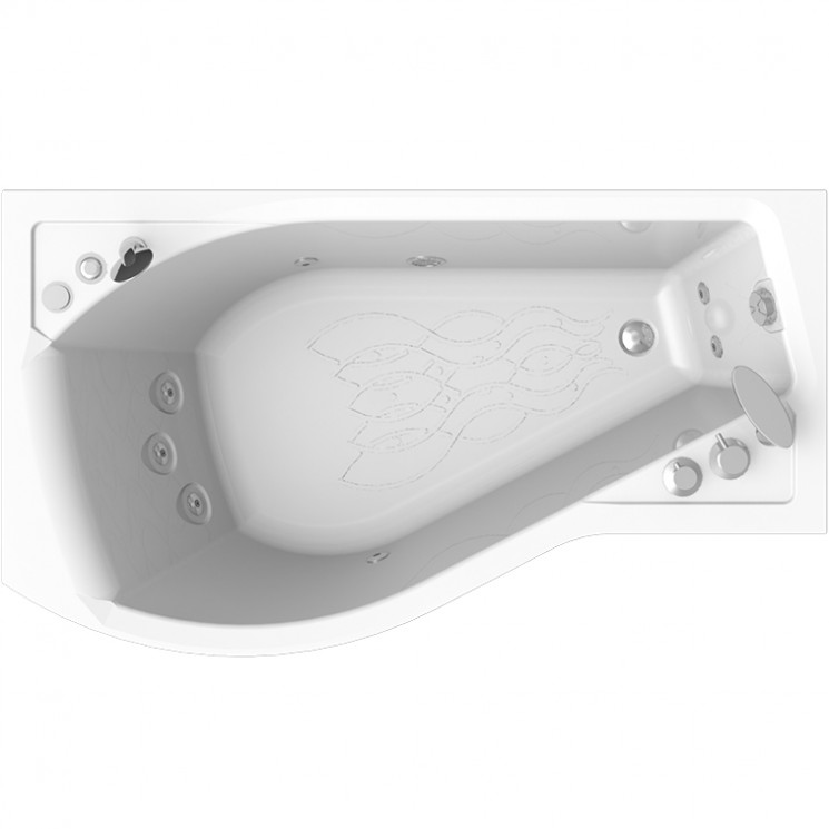 Акриловая ванна Radomir Wachter Миранда 168x95 форсунки Белые L с гидромассажем