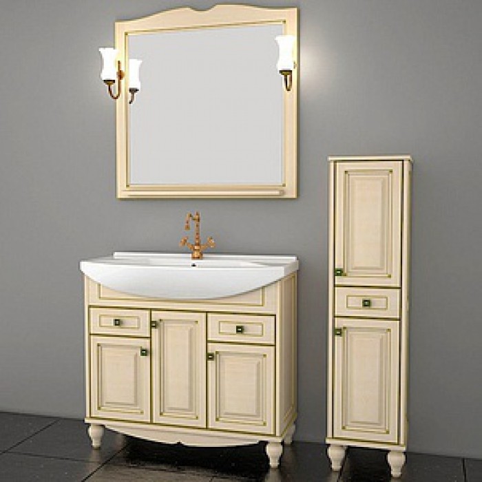 Мебель для ванной ASB-Mebel Верона 90 бежевая патина золото