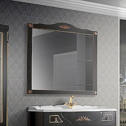 Зеркало Belux Верди 105 черное, декор Bosetti Marella